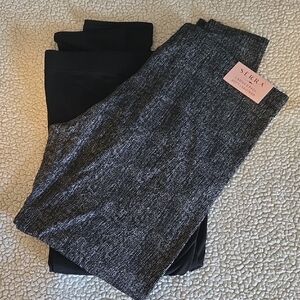 Serra Women's Black and Gray Leggings. 2 Pair.